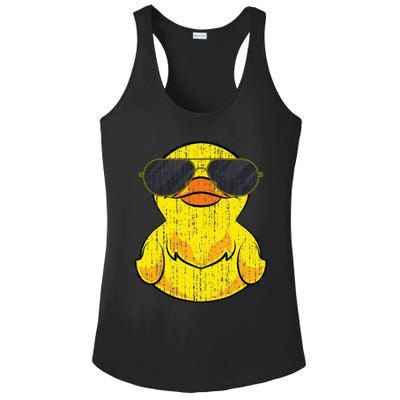 Cool Duckie Sunglasses Duckling Funny Ducky Rubber Duck Ladies PosiCharge Competitor Racerback Tank