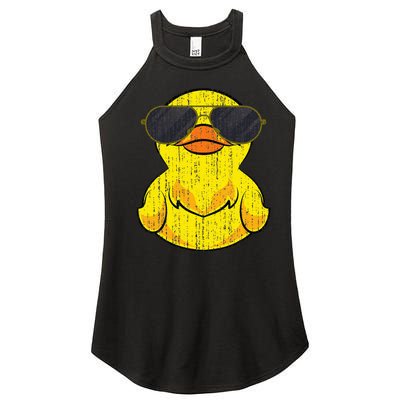 Cool Duckie Sunglasses Duckling Funny Ducky Rubber Duck Women's Perfect Tri Rocker Tank