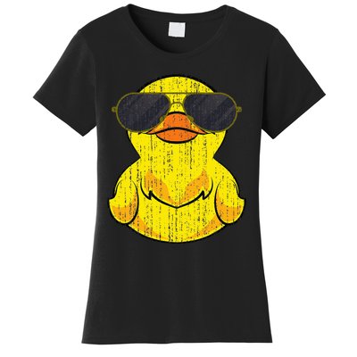 Cool Duckie Sunglasses Duckling Funny Ducky Rubber Duck Women's T-Shirt