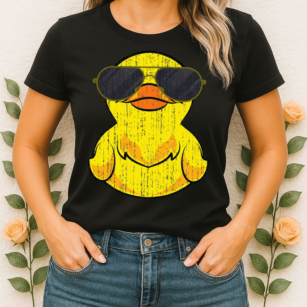Cool Duckie Sunglasses Duckling Funny Ducky Rubber Duck Womens T-Shirt