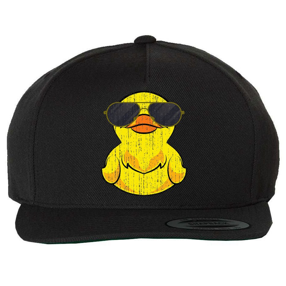 Cool Duckie Sunglasses Duckling Funny Ducky Rubber Duck Wool Snapback Cap