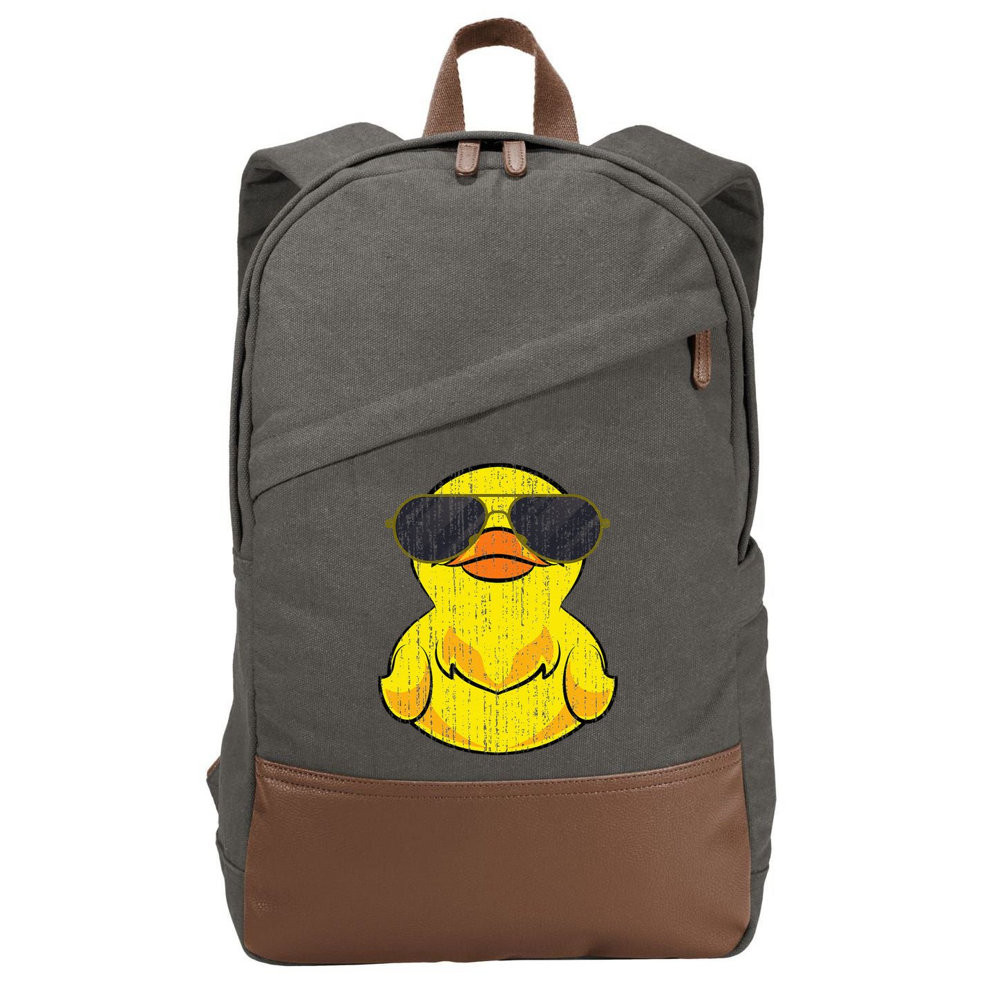 Cool Duckie Sunglasses Duckling Funny Ducky Rubber Duck Cotton Canvas Backpack