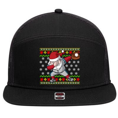 Christmas Dabbing Santa Baseball Dad Uncle Brother Gift 7 Panel Mesh Trucker Snapback Hat