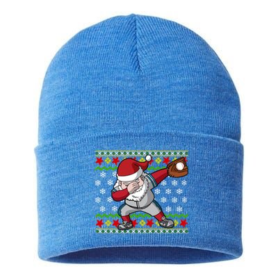 Christmas Dabbing Santa Baseball Dad Uncle Brother Gift Sustainable Knit Beanie