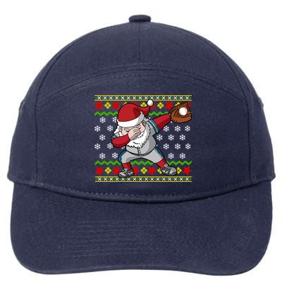 Christmas Dabbing Santa Baseball Dad Uncle Brother Gift 7-Panel Snapback Hat