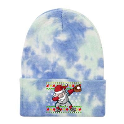 Christmas Dabbing Santa Baseball Dad Uncle Brother Gift Tie Dye 12in Knit Beanie