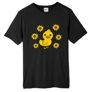 Cute Duck Summer Sunflower Kawaii Duck Tall Fusion ChromaSoft Performance T-Shirt