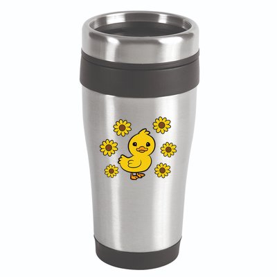Cute Duck Summer Sunflower Kawaii Duck 16oz Travel Tumbler
