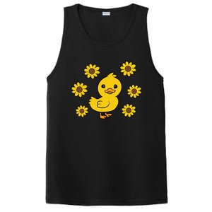 Cute Duck Summer Sunflower Kawaii Duck PosiCharge Competitor Tank