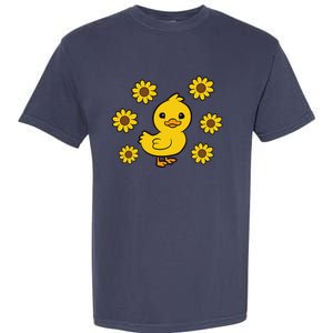 Cute Duck Summer Sunflower Kawaii Duck Garment-Dyed Heavyweight T-Shirt