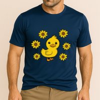 Cute Duck Summer Sunflower Kawaii Duck Cooling Performance Crew T-Shirt