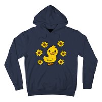 Cute Duck Summer Sunflower Kawaii Duck Hoodie