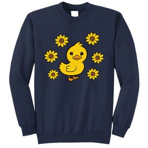 Cute Duck Summer Sunflower Kawaii Duck Sweatshirt