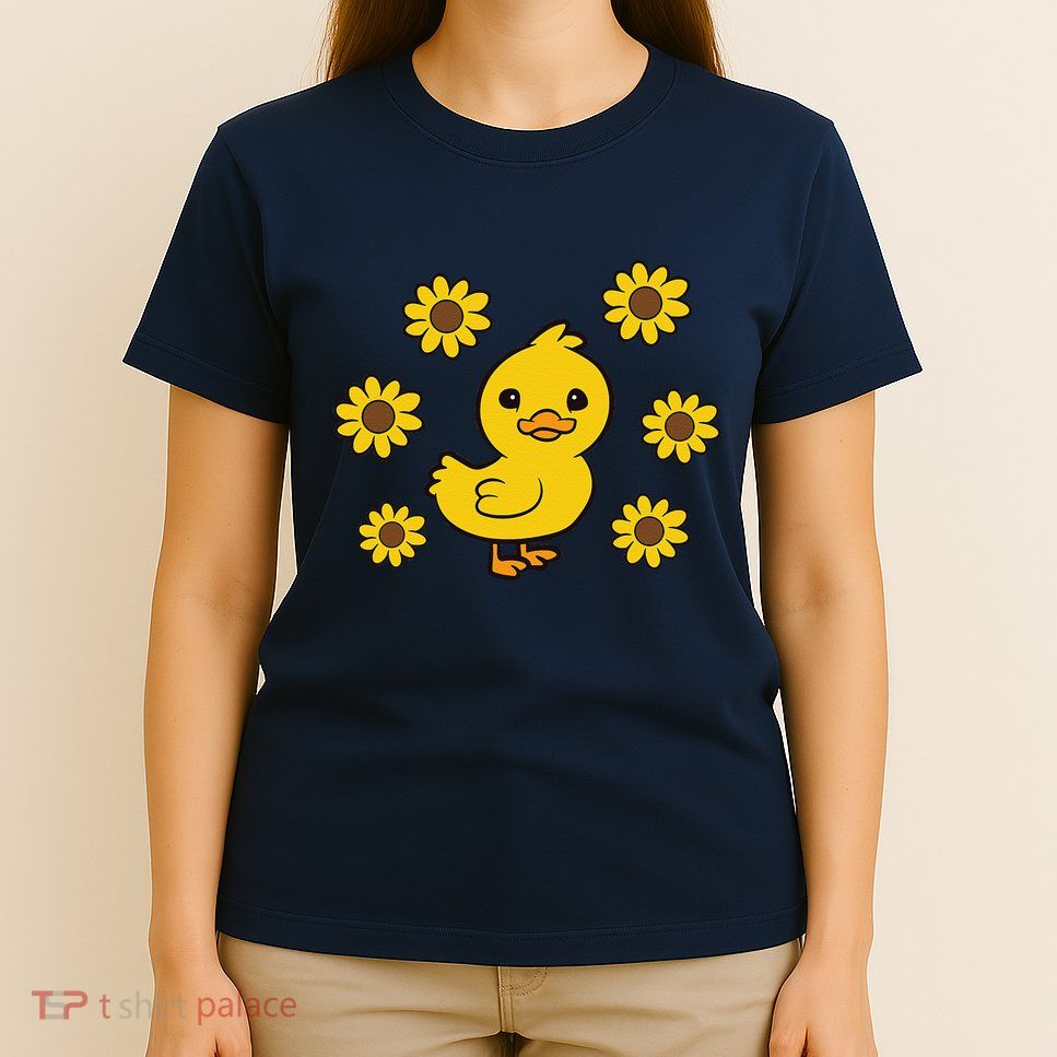 Cute Duck Summer Sunflower Kawaii Duck T-Shirt