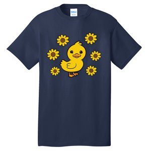 Cute Duck Summer Sunflower Kawaii Duck Tall T-Shirt