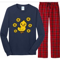 Cute Duck Summer Sunflower Kawaii Duck Long Sleeve Pajama Set