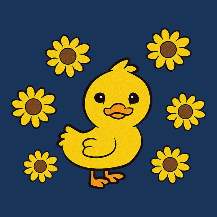 Cute Duck Summer Sunflower Kawaii Duck 16 in Basic Backpack
