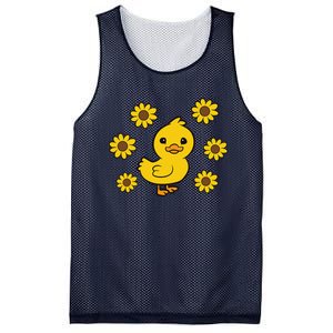 Cute Duck Summer Sunflower Kawaii Duck Mesh Reversible Basketball Jersey Tank