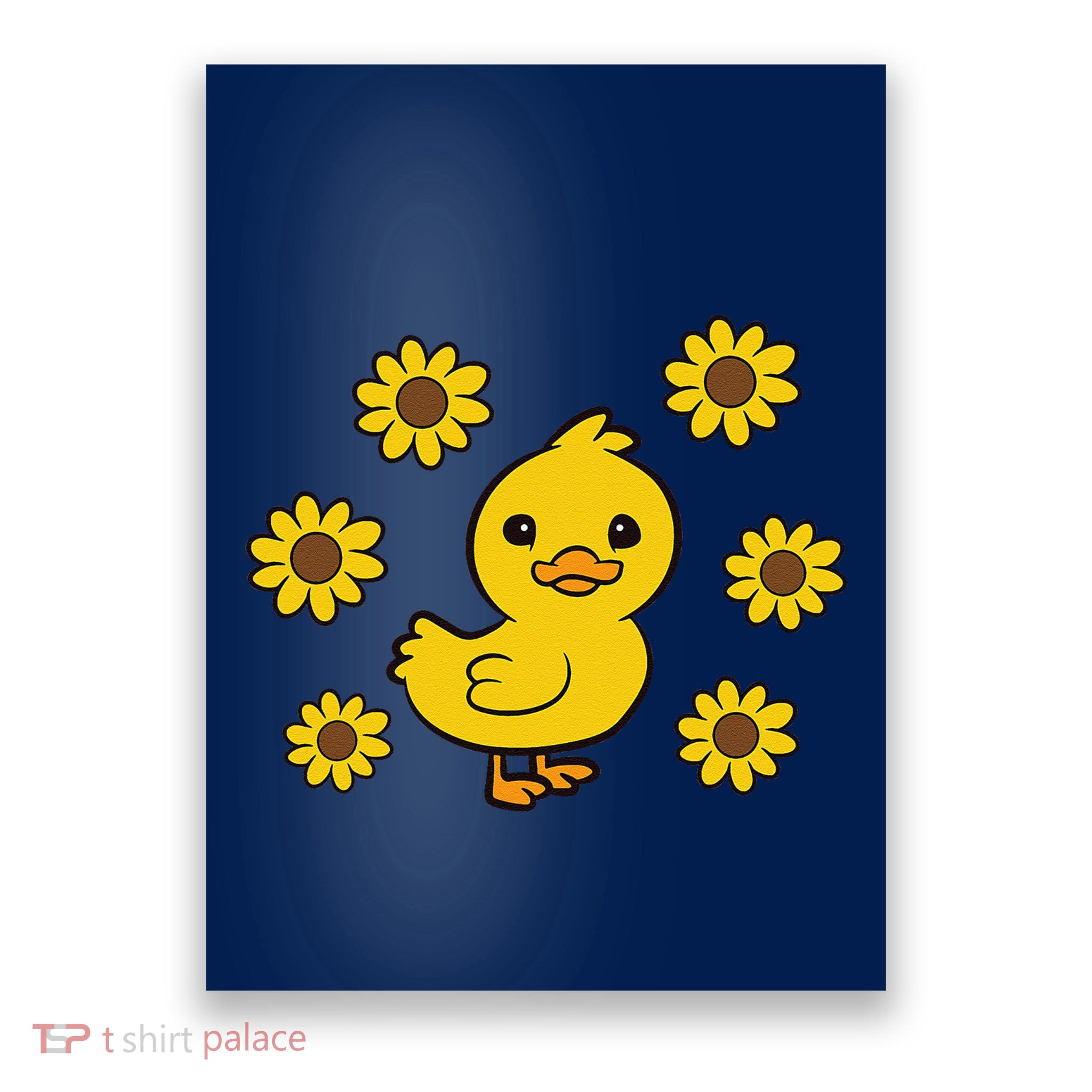 Cute Duck Summer Sunflower Kawaii Duck Poster