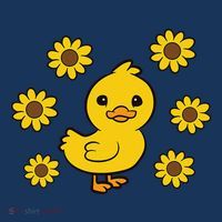 Cute Duck Summer Sunflower Kawaii Duck Baby Bodysuit