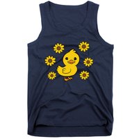 Cute Duck Summer Sunflower Kawaii Duck Tank Top