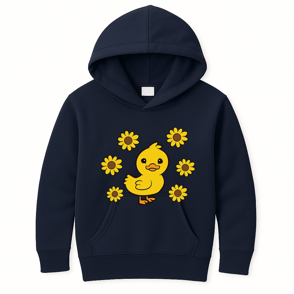 Cute Duck Summer Sunflower Kawaii Duck Kids Hoodie