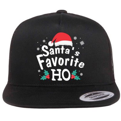 Christmas Day Santa Favorite Ho Funny Flat Bill Trucker Hat