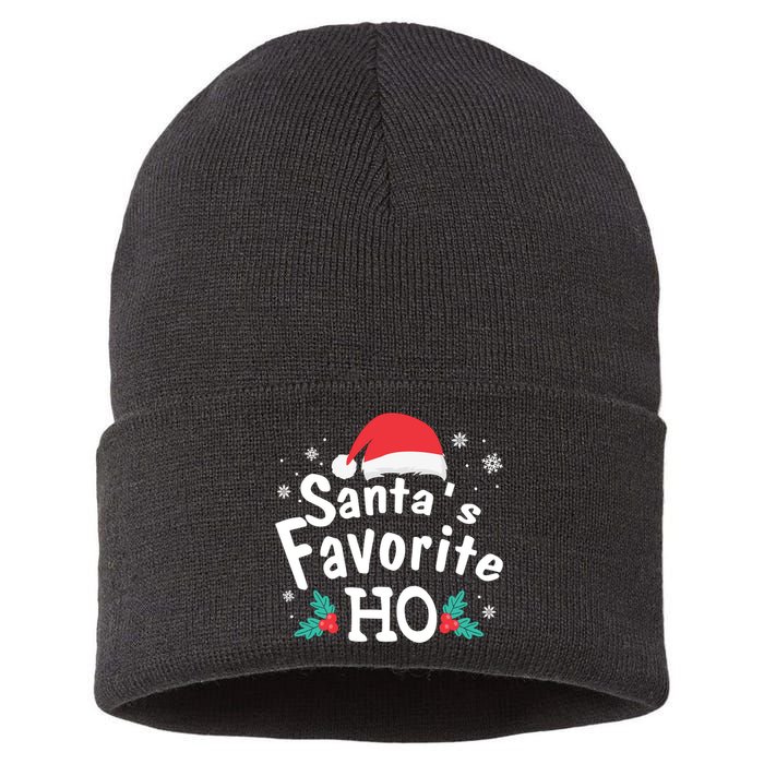 Christmas Day Santa Favorite Ho Funny Sustainable Knit Beanie