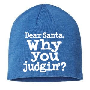 Christmas Dear Santa Why You Judgin Funny Gift Sustainable Beanie