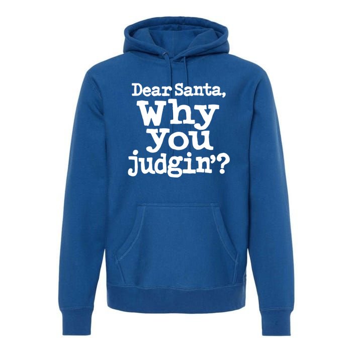 Christmas Dear Santa Why You Judgin Funny Gift Premium Hoodie