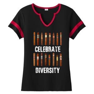 Celebrate Diversity Smoke Cigars Cigar Smoking Ladies Halftime Notch Neck Tee