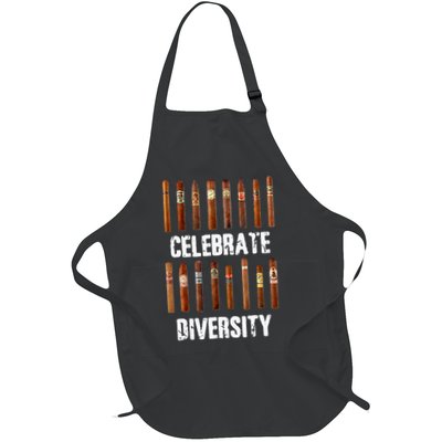 Celebrate Diversity Smoke Cigars Cigar Smoking Full-Length Apron With Pockets