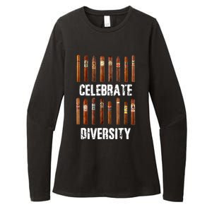 Celebrate Diversity Smoke Cigars Cigar Smoking Womens CVC Long Sleeve Shirt