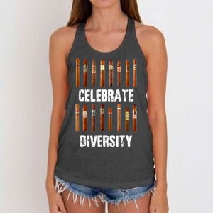 Celebrate Diversity Smoke Cigars Cigar Smoking Women's Knotted Racerback Tank