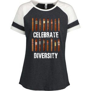 Celebrate Diversity Smoke Cigars Cigar Smoking Enza Ladies Jersey Colorblock Tee