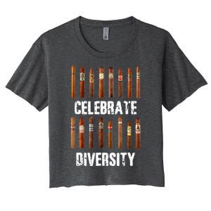 Celebrate Diversity Smoke Cigars Cigar Smoking Women's Crop Top Tee