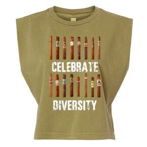 Celebrate Diversity Smoke Cigars Cigar Smoking Garment-Dyed Women's Muscle Tee