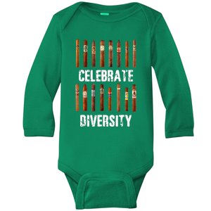 Celebrate Diversity Smoke Cigars Cigar Smoking Baby Long Sleeve Bodysuit