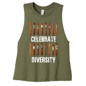 Celebrate Diversity Smoke Cigars Cigar Smoking Women's Racerback Cropped Tank