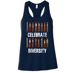 Celebrate Diversity Smoke Cigars Cigar Smoking Women's Racerback Tank