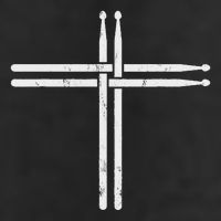 Christian Drum Stick Cross Funny Drummer 7 Panel Mesh Trucker Snapback Hat