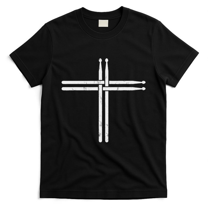 Christian Drum Stick Cross Funny Drummer T-Shirt