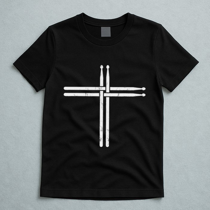 Christian Drum Stick Cross Funny Drummer T-Shirt