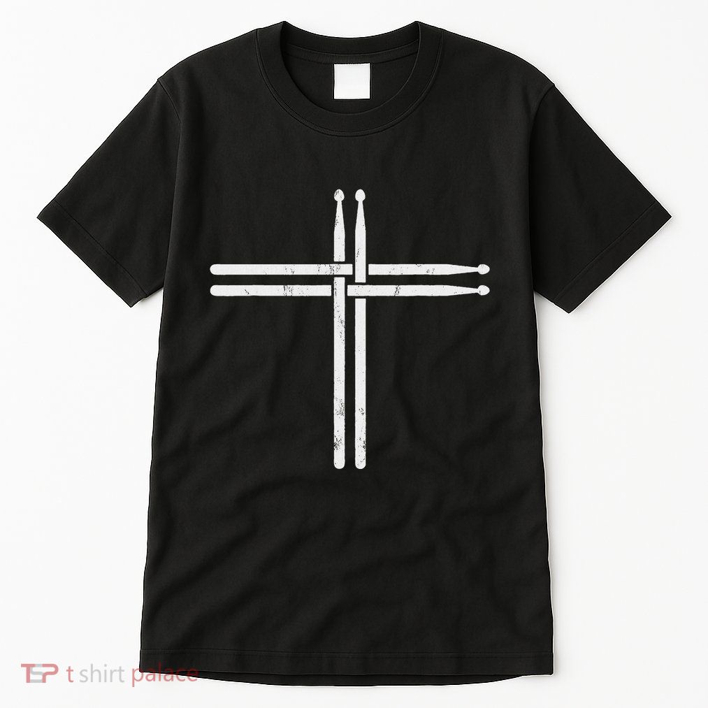 Christian Drum Stick Cross Funny Drummer Tall T-Shirt