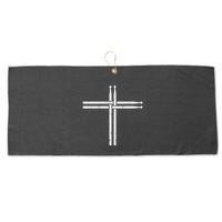 Christian Drum Stick Cross Funny Drummer Large Microfiber Waffle Golf Towel