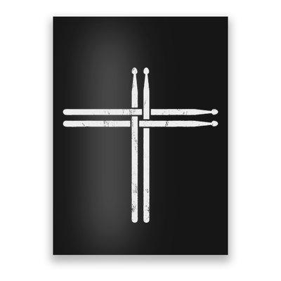 Christian Drum Stick Cross Funny Drummer Poster