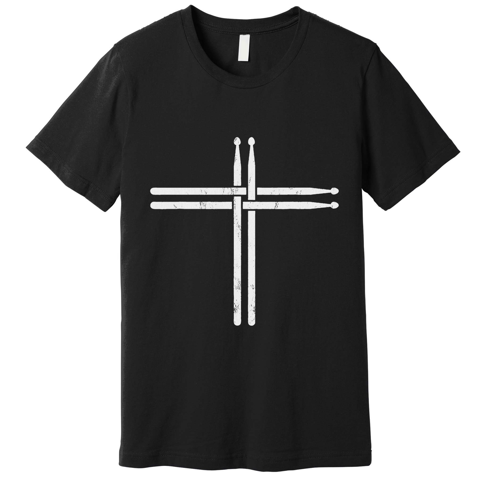 Christian Drum Stick Cross Funny Drummer Premium T-Shirt
