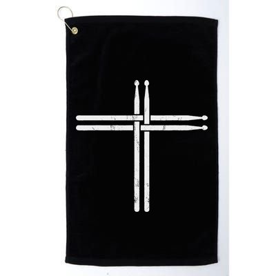 Christian Drum Stick Cross Funny Drummer Golf Towel