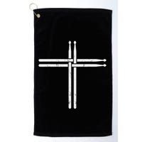 Christian Drum Stick Cross Funny Drummer Golf Towel