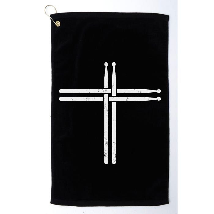 Christian Drum Stick Cross Funny Drummer Golf Towel